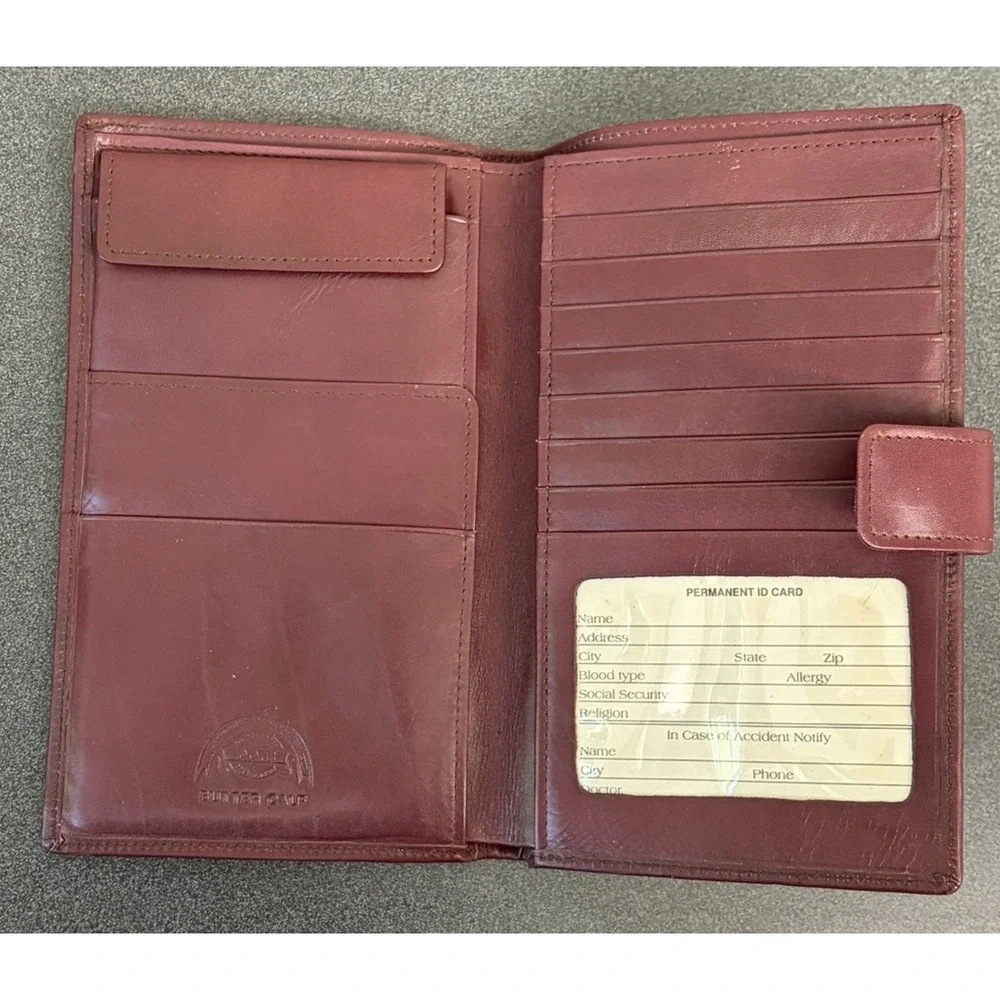 Dopp Collection Butter Soft Calf Leather Wallet Passport Billfold Oxblood Red